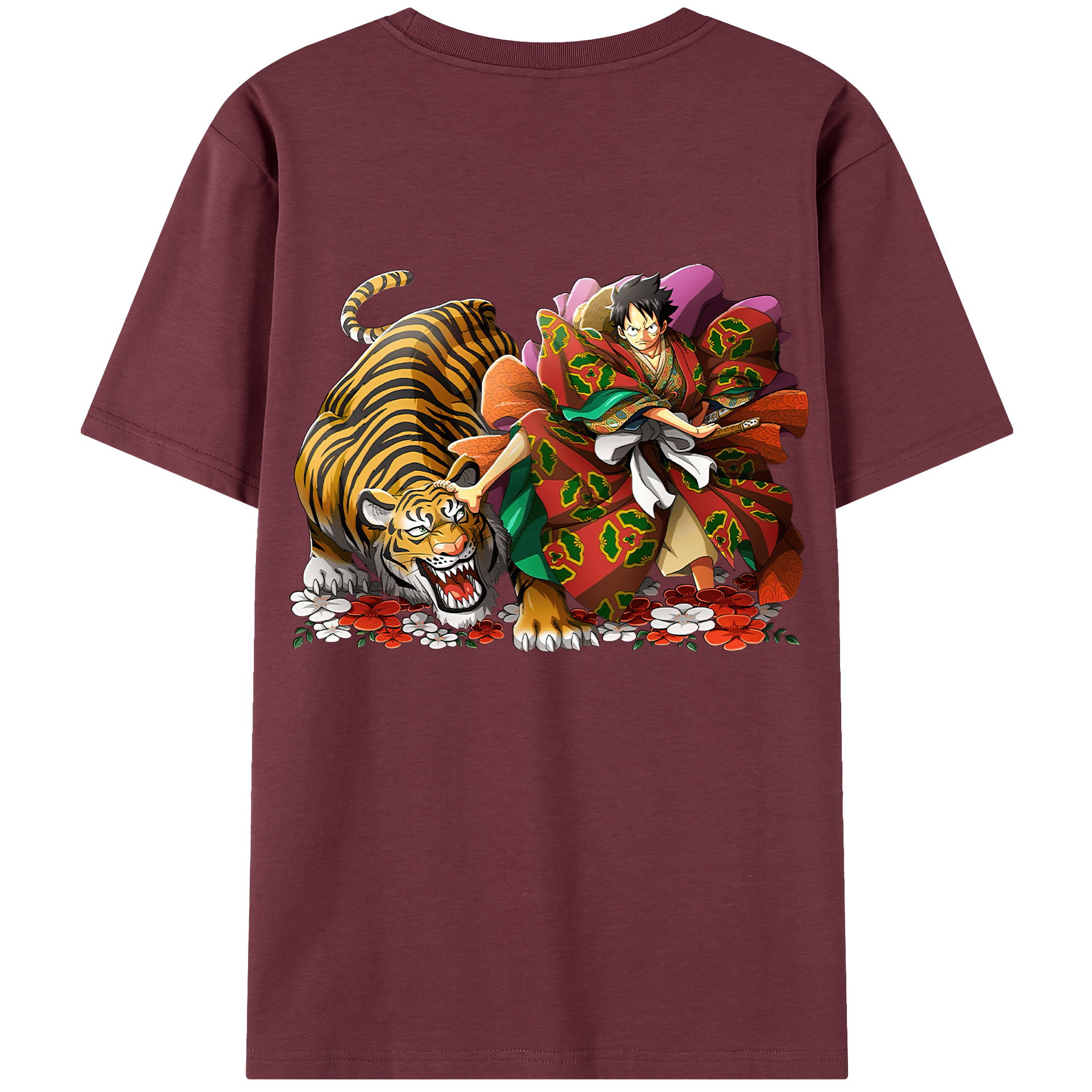 ワンピース モンキー・D・ルフィ ONE PIECE Monkey D. Luffy 綿100％半袖Tシャツ（背面プリント）